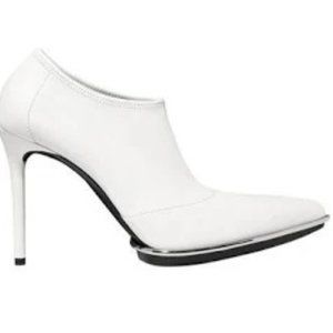 Cara Stretch Leather Booties In White